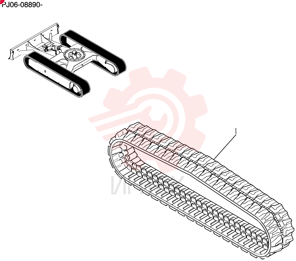 Rubber, Crawler Belt PY61D00015F1