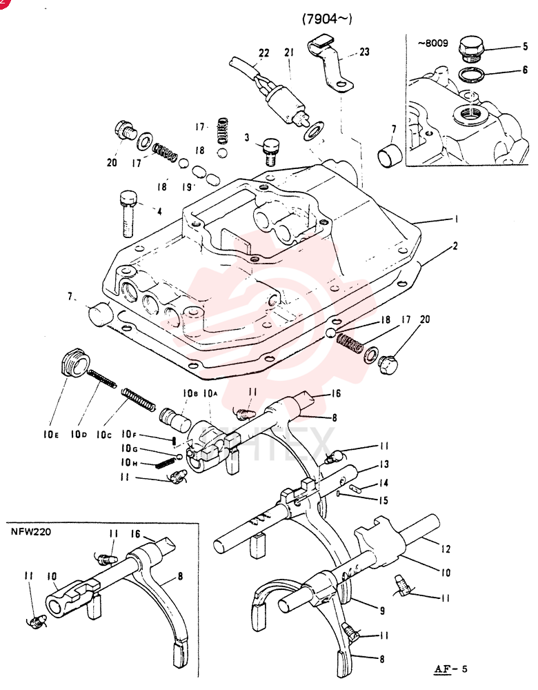 CASE, GEAR SHIFTER LOWER, Start Serial: 80J0