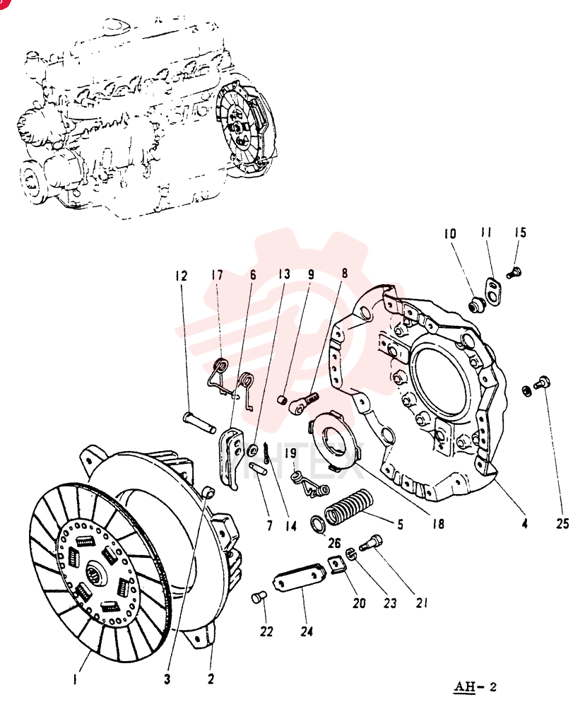 CLUTCH DISC ASSY C3W28 ( for M0 only ), Start Serial: 7904~
