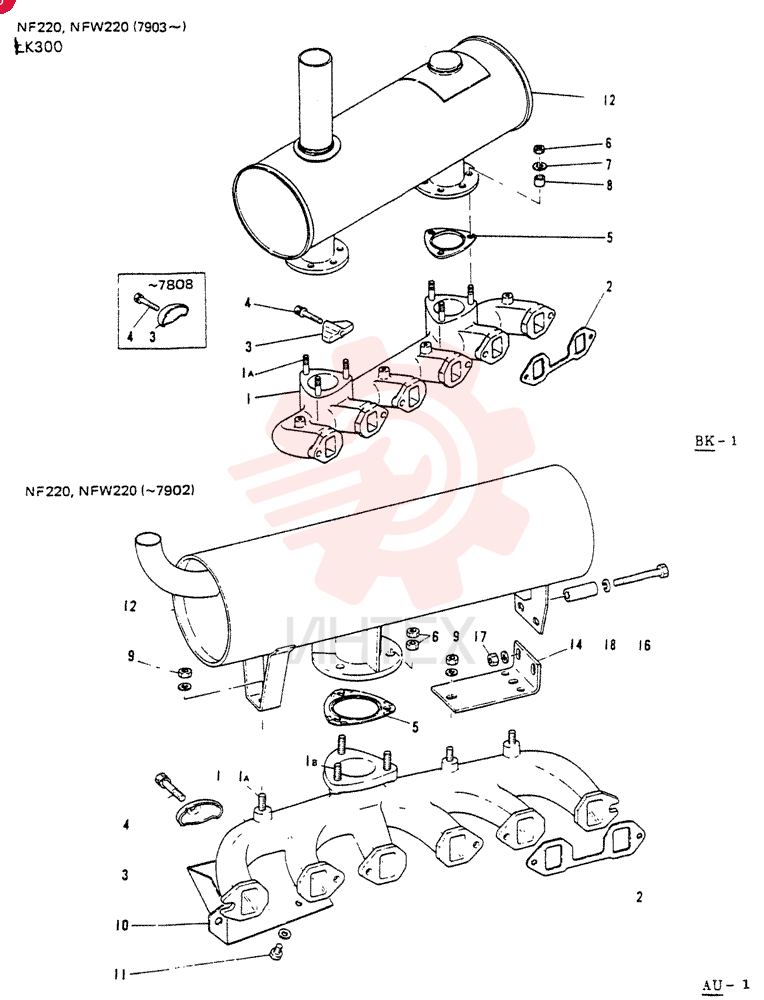 EXHAUST MANIFOLD, ASSY, (31732-80100), (FOR M0 ONLY)  7903-  to