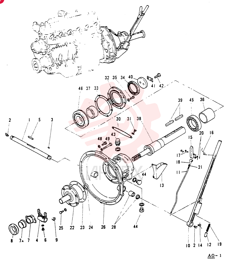 CLUTCH HOUSTNG & BEARING CASE ASSY ( FOR M0 ONLY ) FF (SERVICE PARTS EXCLUSIVELY USED FOR INDUSTRIAL MACHINARY ENGINE)