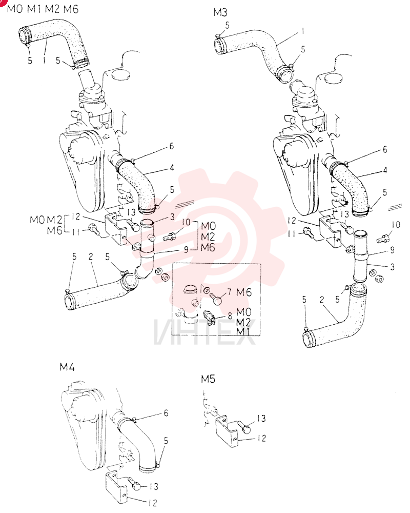 ELBOW,RUBBER,INLET (FOR M0,M1 ONLY) FF: PARTS