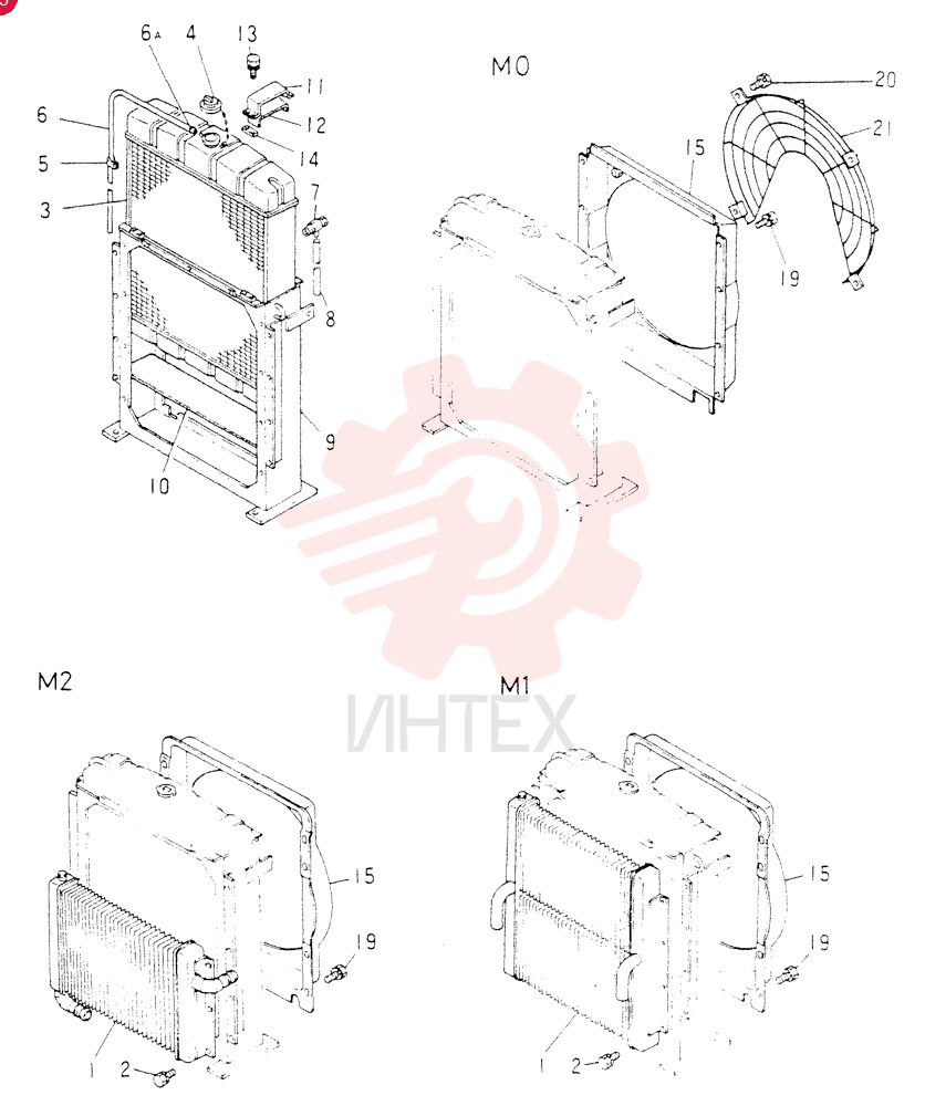 RADIATOR & OIL   COOLEER   ASSY  (FOR M1 ONLY) FF: PARTS