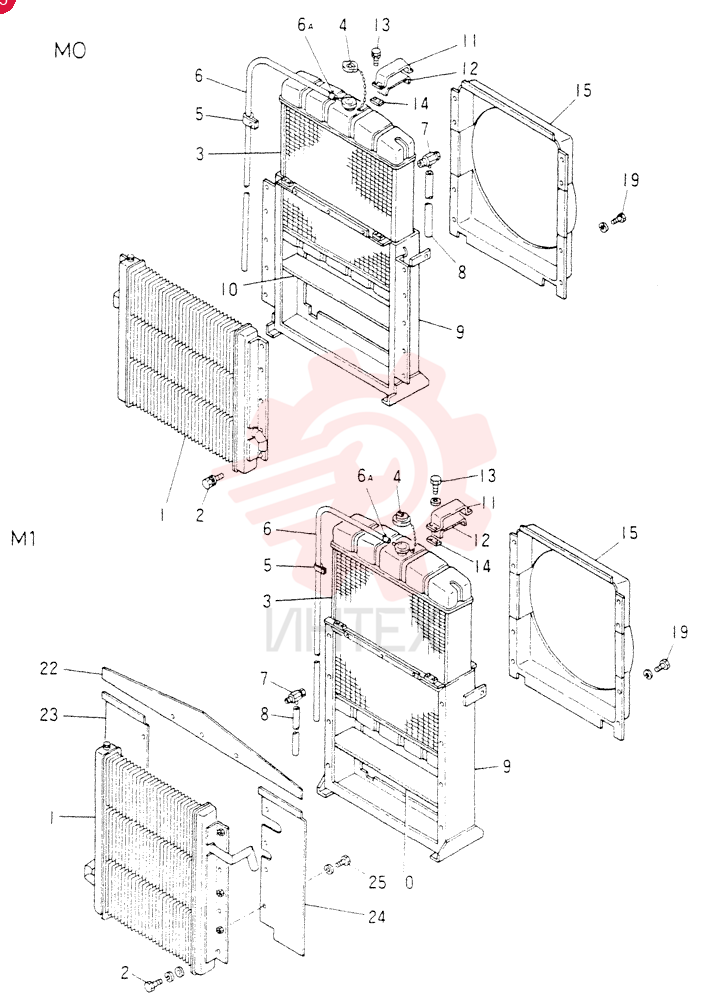 RADIATOR & OIL COOLER ASSY (FOR M0 ONLY) FF: PARTS