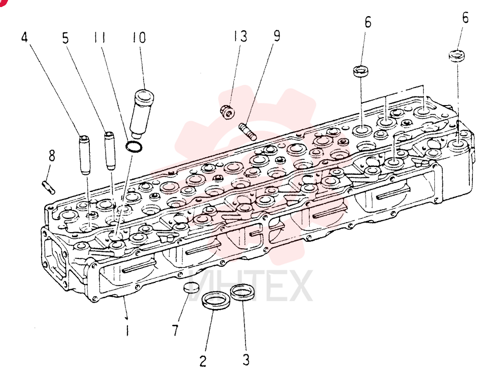 Схема (6D14) - MITSUBISHI DIESEL ENGINE - K904C, K907B, K907C & YS750-2 (1/77-12/06) VAME999223