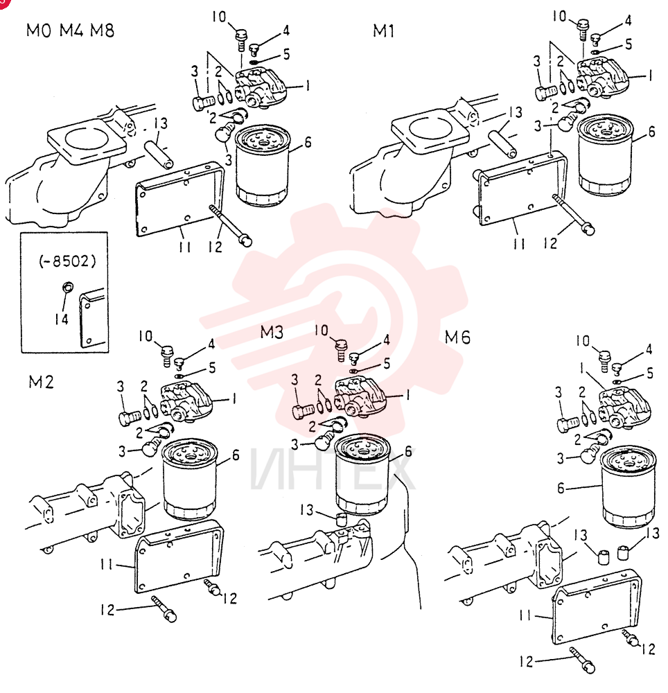 Схема (6D14) - MITSUBISHI DIESEL ENGINES - K907D & K907LC EXCAVATORS (1/86-12/06) VAME035735 (1)
