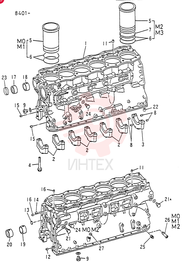 CRANKCASE ASSY 6D14, FOR M0 ONLY, Start Year: 01-JAN-84 VAME999451 (1)