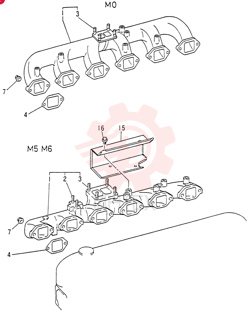 EXHAUST MANIFOLD ASSY (FOR M0 ONLY), Start Year: 01-SEP-84