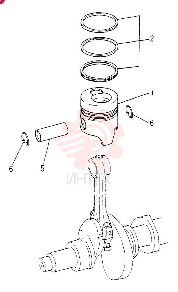 Схема (6D15) - MITSUBISHI DIESEL ENGINE FOR K904C, K907B, K907C & YS750-2 (1/77-12/06) VAME032639