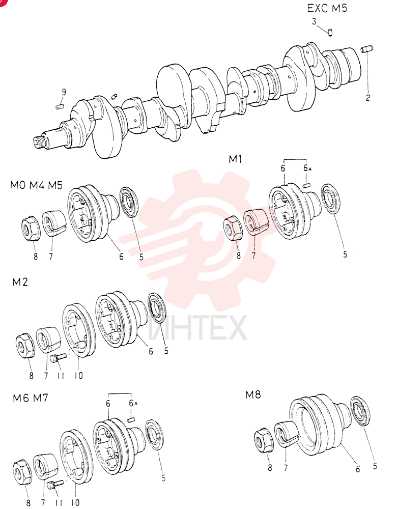 Схема (6D15) - MITSUBISHI DIESEL ENGINE FOR K904C, K907B, K907C & YS750-2 (1/77-12/06) VAME032700