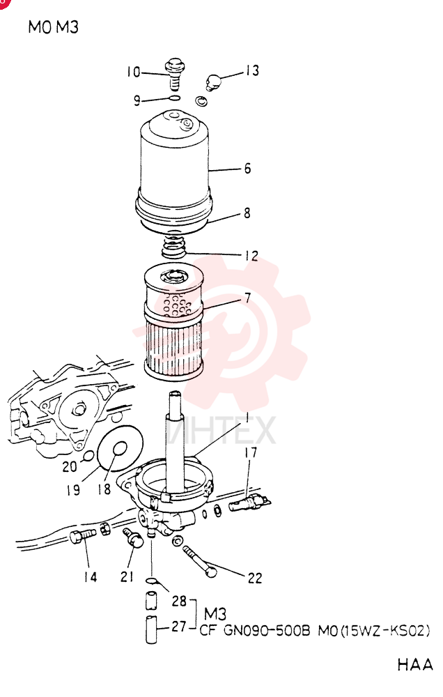 Схема (6D15) - MITSUBISHI DIESEL ENGINE - K907 & MD180LC (1/87-12/06) VAME034775