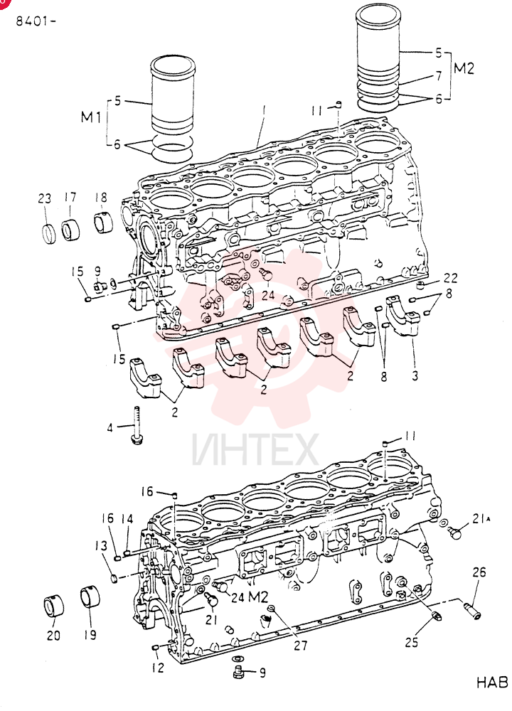 CRANKCASE ASSY 6D14T,FOR M1 ONLT
