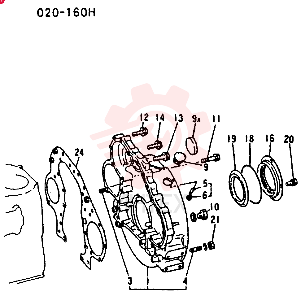 FLYWHEEL HOUSING ASSY M12X1.75