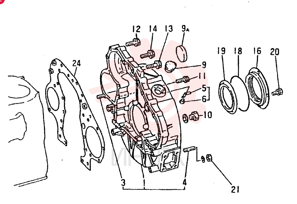FLYWHEEL HOUSING ASSY, M12 X 1.75