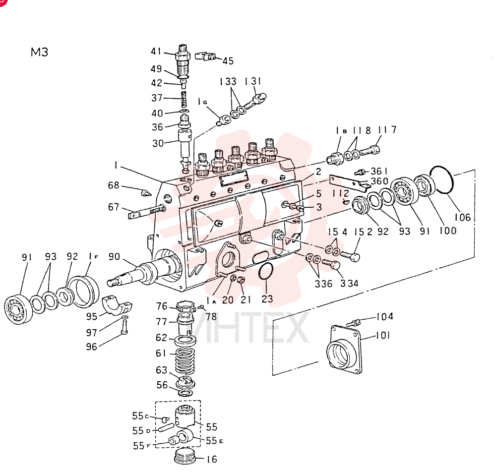 INJECTION PUMP (INNER PARTS) (M3)