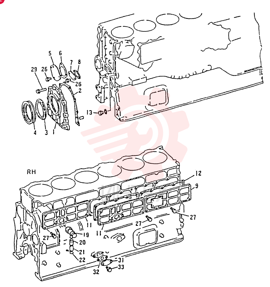 Схема (6D22) - MITSUBISHI DIESEL ENGINE - K912, K912LC, & K916 (1/83-12/06) VAME051471 (2)