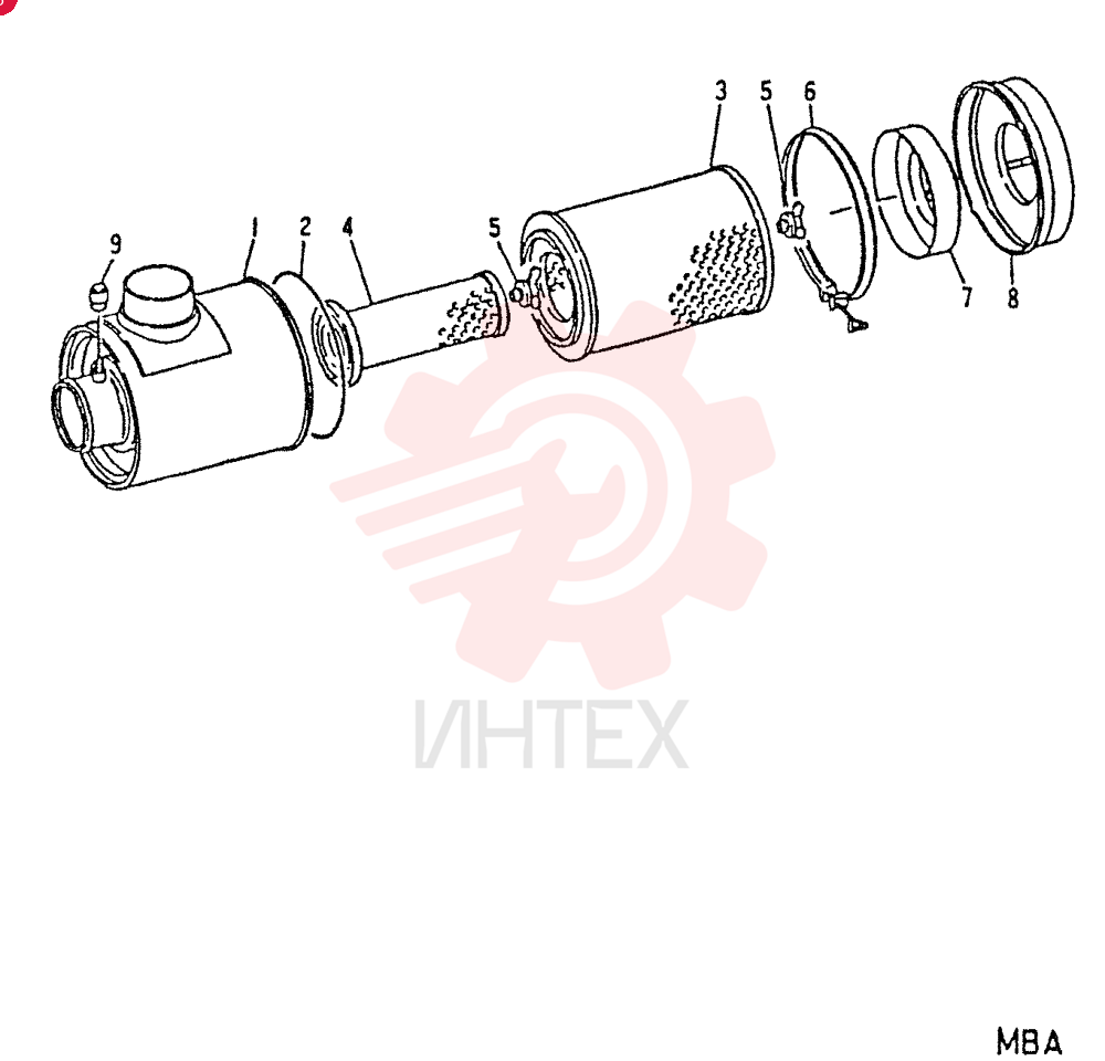 Схема (6D22) - MITSUBISHI DIESEL ENGINE - K912, K912LC, & K916 (1/83-12/06) VA3003090051 (2)