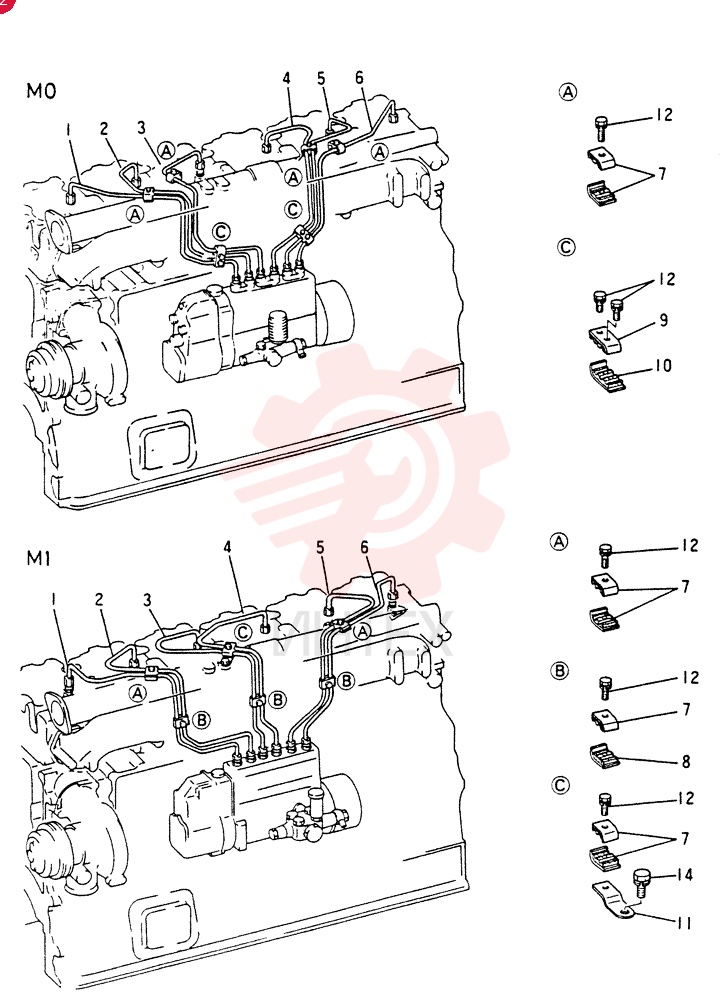 FUEL INJECTION PIPE M1:6D221CT-KS01