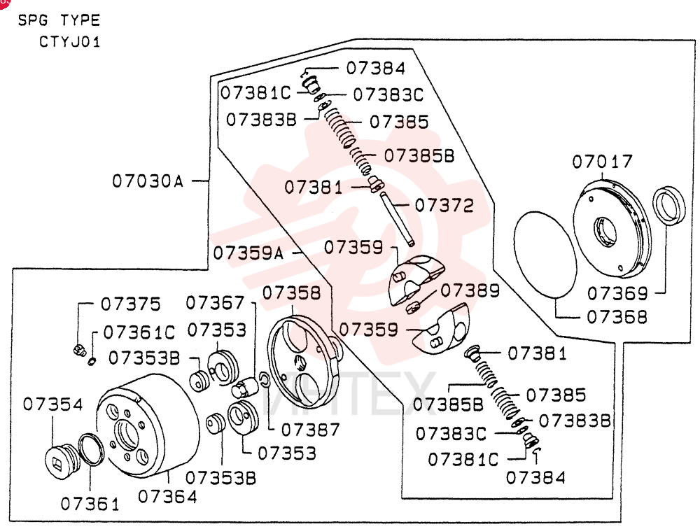 COVER INJECTION PUMP TIMER, 6D221, 9107-1 -,  CTYJ1Y000 CTYJ1Y111 VAME717644 (1)