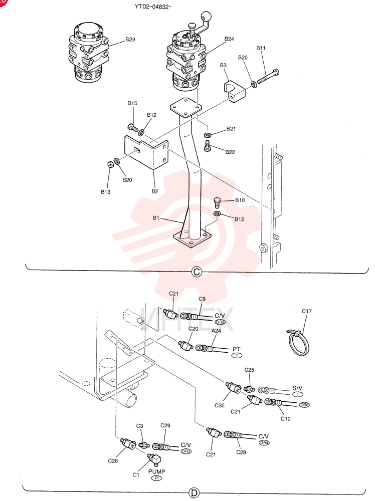 Схема (70SR-1E) - SHORT RADIUS EXCAVATOR ASN YT03-05432 (1/02-8/08) YT68H00048F1 (1)