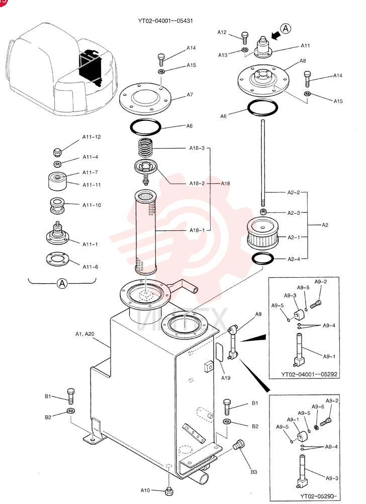 TANK ASSY, HYD, Serial Range: YT02-04001-—04801