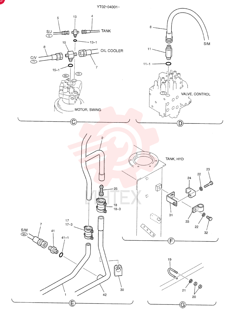 HYD LINES RETURN YT32H00009F1 (2)