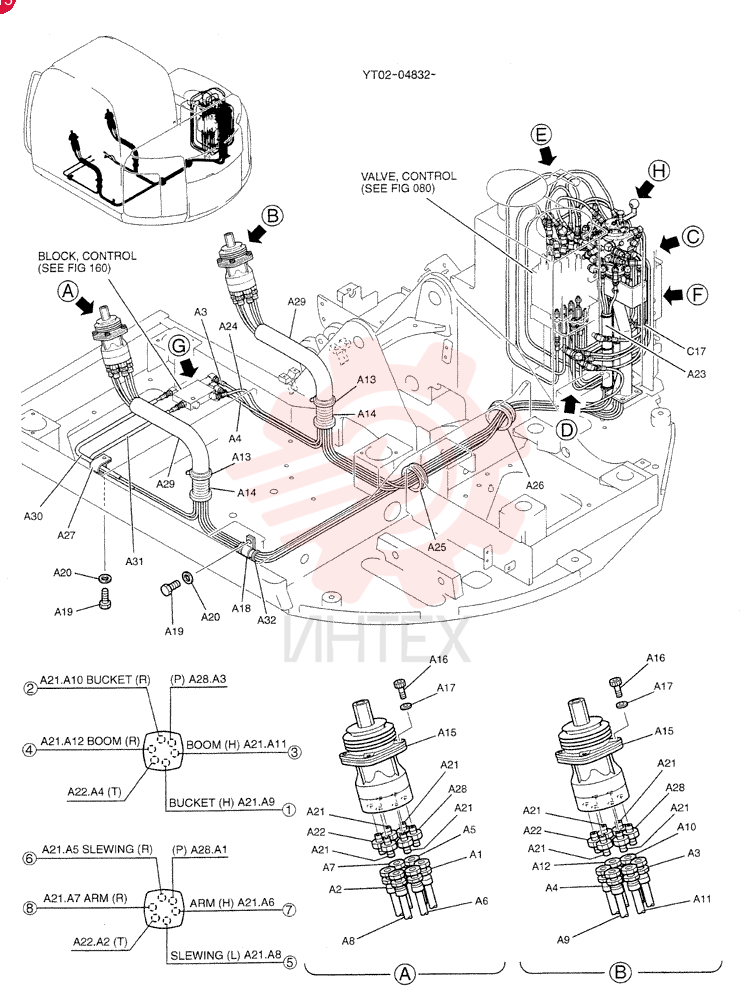 Схема (70SR-1E) - SHORT RADIUS EXCAVATOR BTW YT02-04001 - YT02-05431 (1/02-8/08) YT68H00048F1 (3)