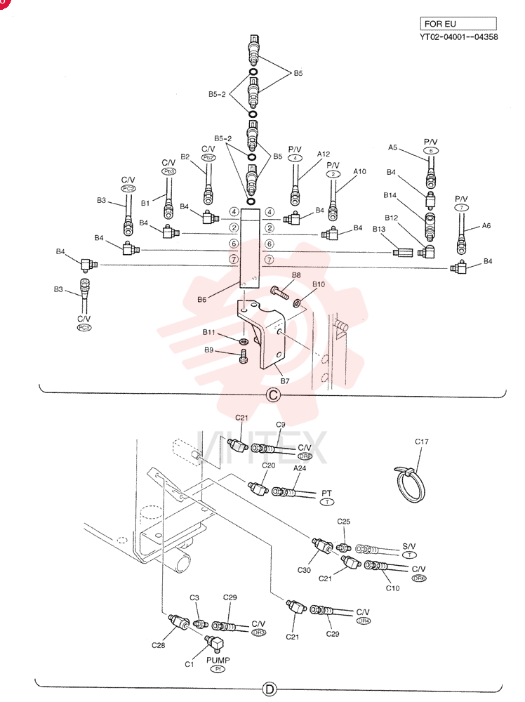 Схема (70SR-1E) - SHORT RADIUS EXCAVATOR BTW YT02-04001 - YT02-05431 (1/02-8/08) YT68H00044F1 (1)