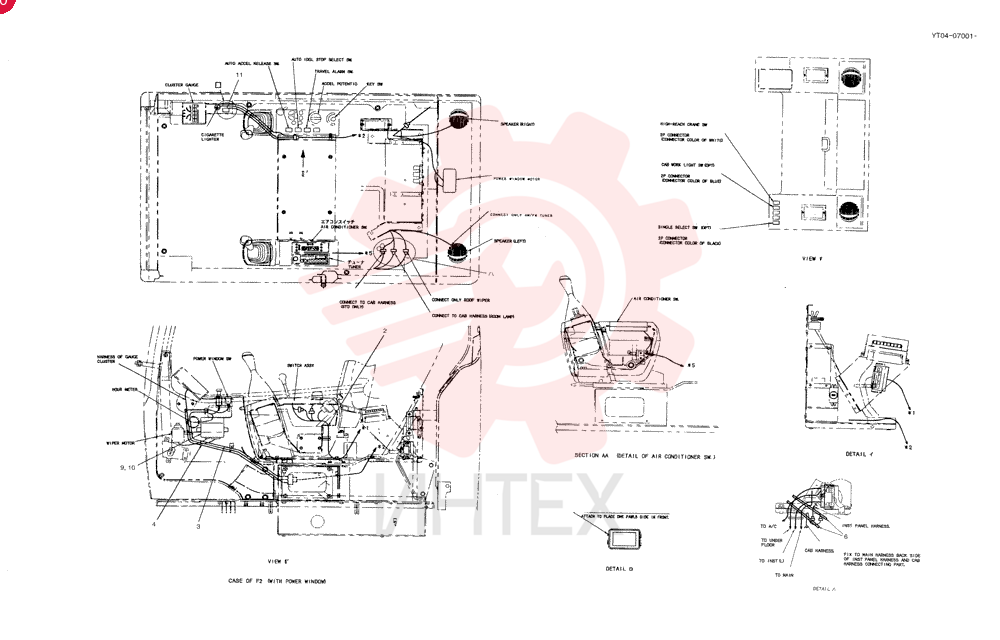 HARNESS ASSY, CAB (WITH POWER WINDOW) YT14E00016F1 (2)