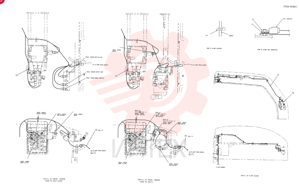 HARNESS ASSY, UPP (P3 WITH PUMP) YT13E00035F1 (1)