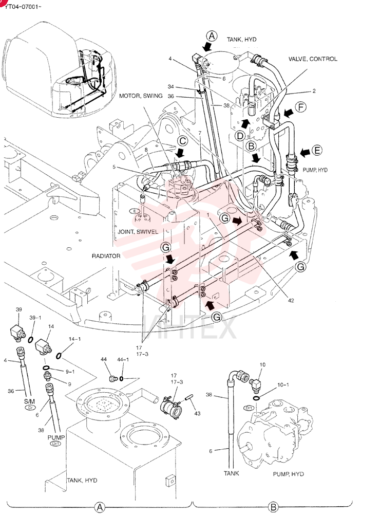 HYD LINES, RETURN YT32H00009F1 (2)