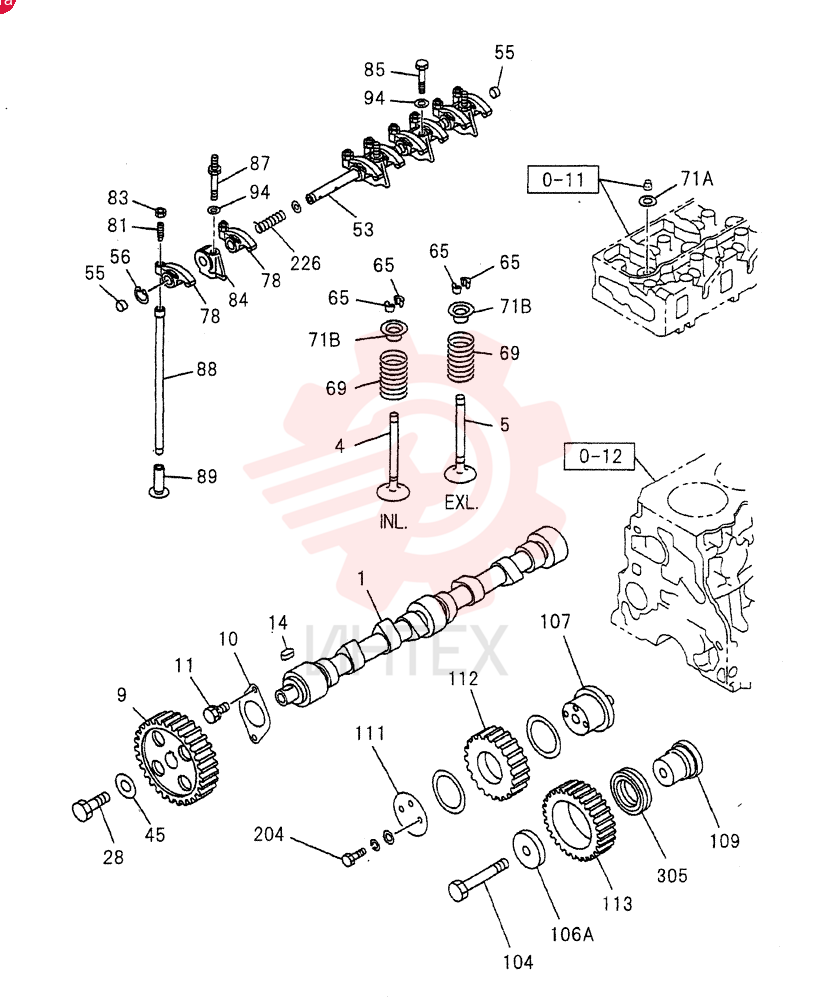 CAMSHAFT AND VALVE 0-14A