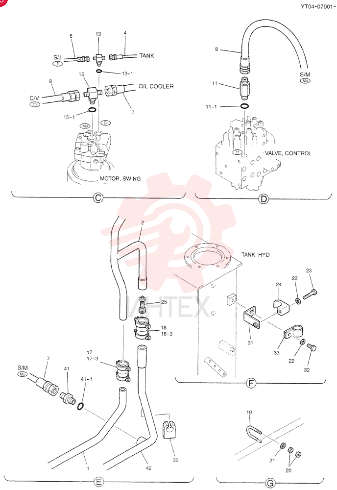 HYD LINES, RETURN YT32H00009F1 (2)