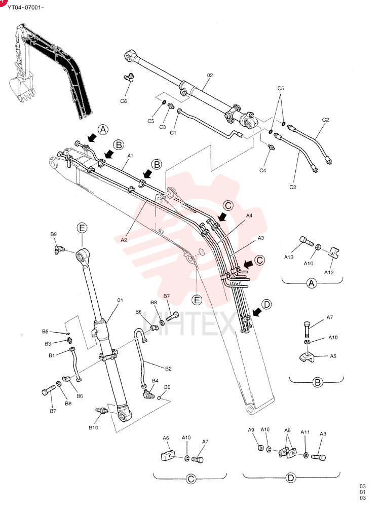 HYDRAULIC CYLINDER YT01V00017F1 (1)