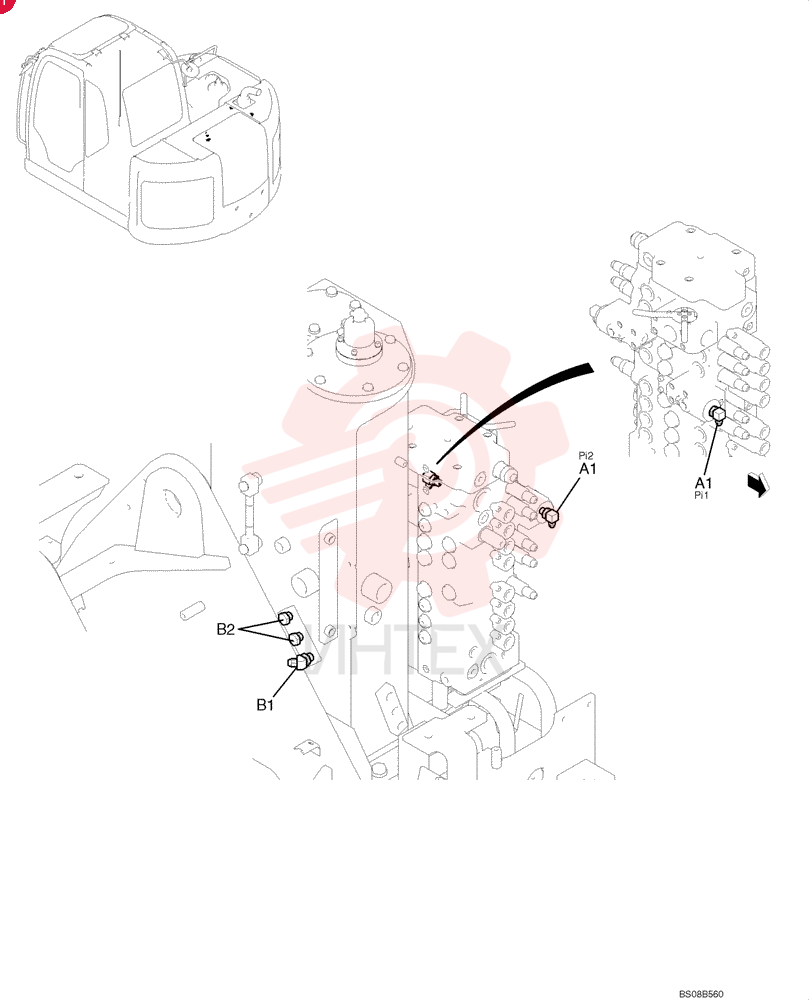 90 ELBOW,Male, 30 Degree Fl, PF 1/4" x PF 1/4", O-Ring