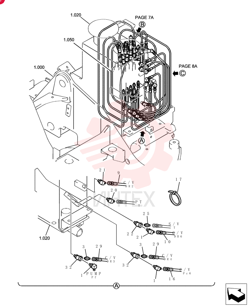 90 ELBOW,Male, 30 Degree Fl, PF 1/4" x PF 1/4", O-Ring ZH32X04000 (2)