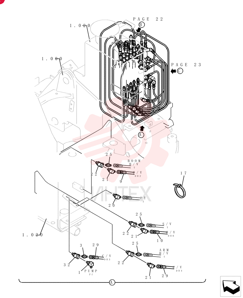 90 ELBOW,Male, 30 Degree Fl, PF 1/4" x PF 1/4", O-Ring ZH32X04000 (17)