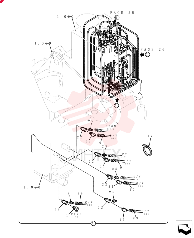 90 ELBOW,Male, 30 Degree Fl, PF 1/4" x PF 1/4", O-Ring ZH32X04000 (24)