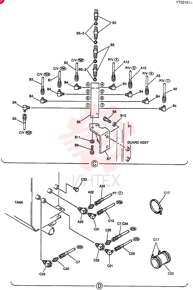 CONTROL LINES,REMOTE YT68H00005F1 (2)