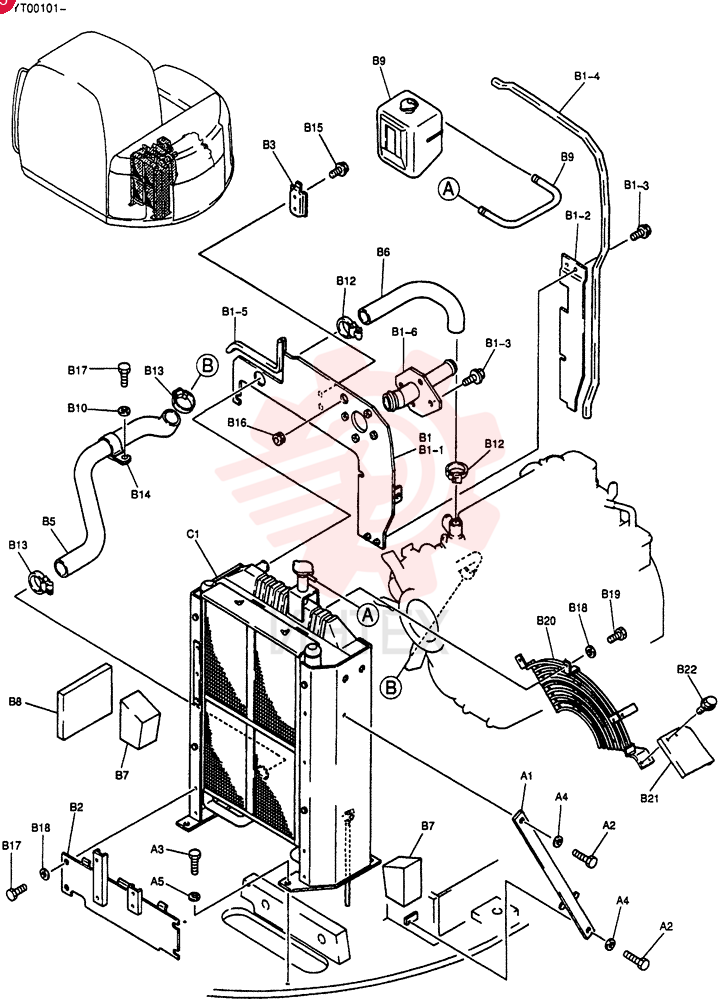 Схема (70SR) - SHORT RADIUS EXCAVATOR ASN YT01-00101 (1/99-12/04) YT05P00005F1