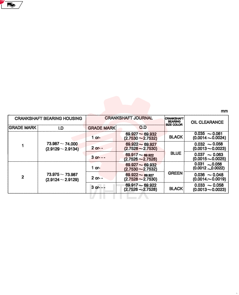 CRANKSHAFT BEARING VI8970632580