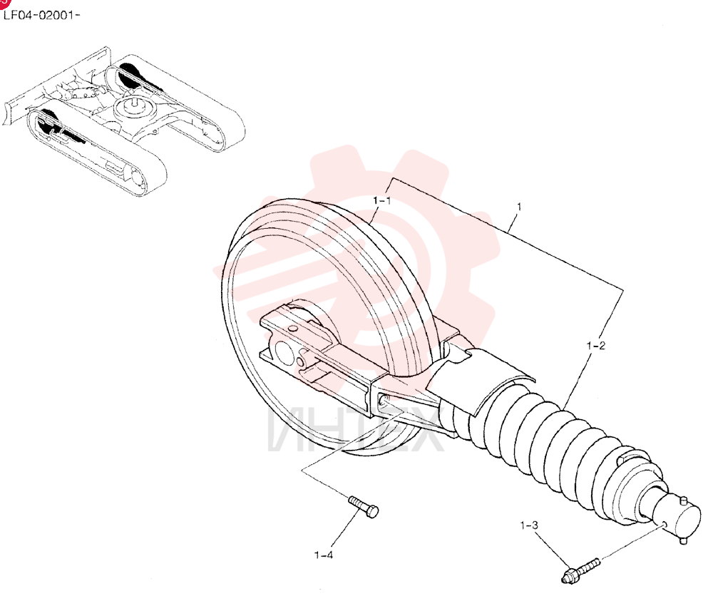 IDLER ASSY., CRAWLER YT52D00007F1