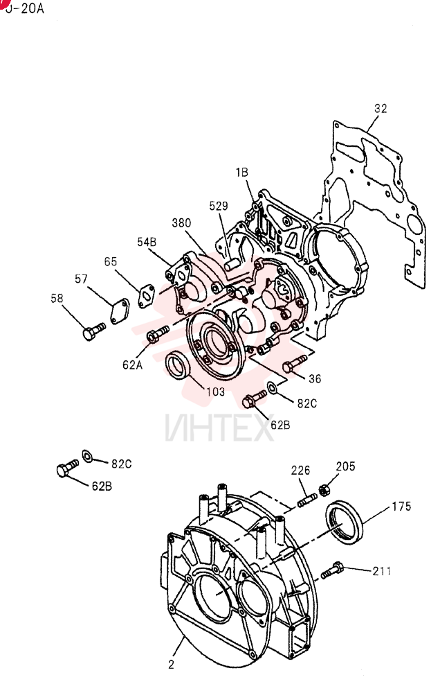 TIMING GEAR CASE AND FLYWHEEL HOUSING 0-20A