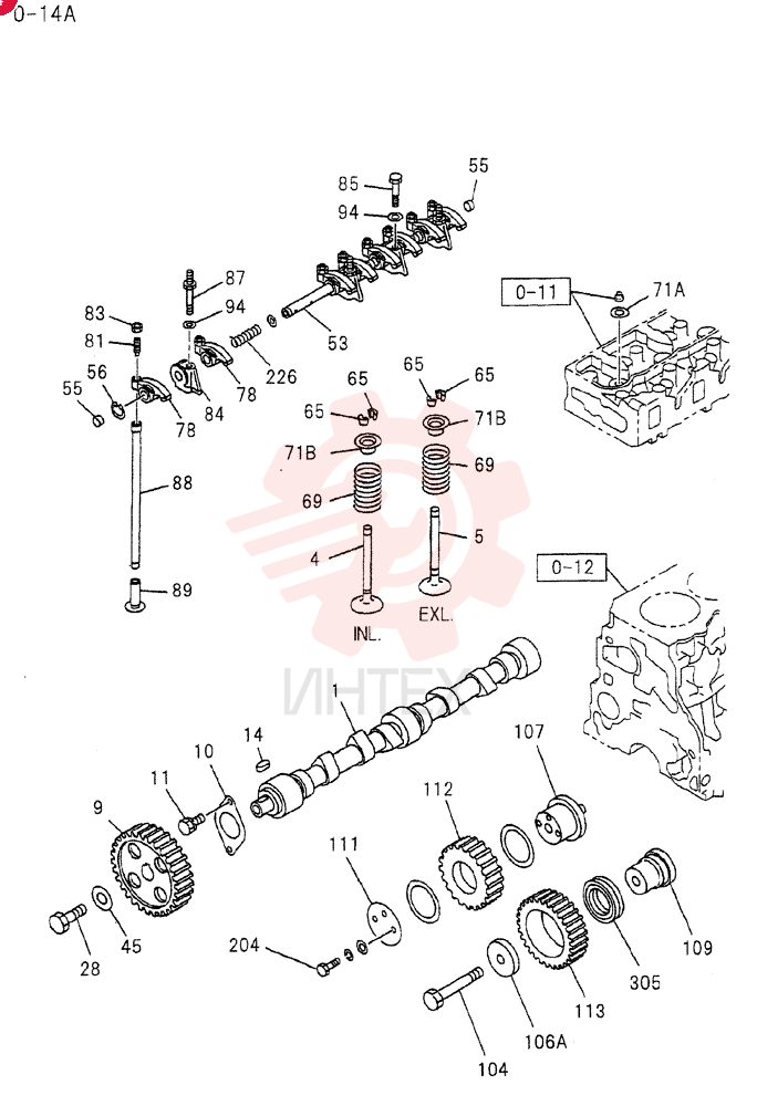 CAMSHAFT AND VALVE 0-14A