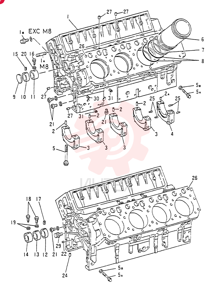 Схема (8DC8) - MITSUBISHI DIESEL ENGINE - K914 & K975 (1/79-12/06) VAME999389