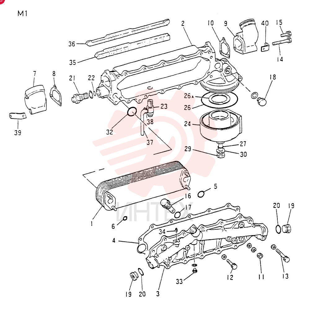 OIL COOLER & FILTER ASSY (M1 ONLY), Start Serial: 8509 VAME060426 (2)