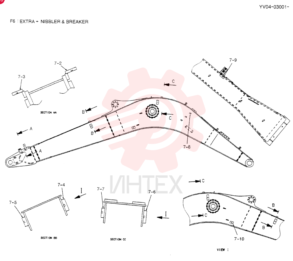 BOOM ASSY, HOE 4.26M (EXTRA) YV02B00046F4 (2)