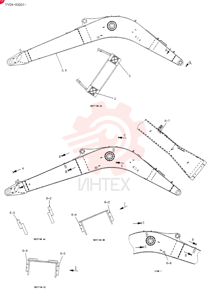 BOOM ASSY, HOE 4. 26M