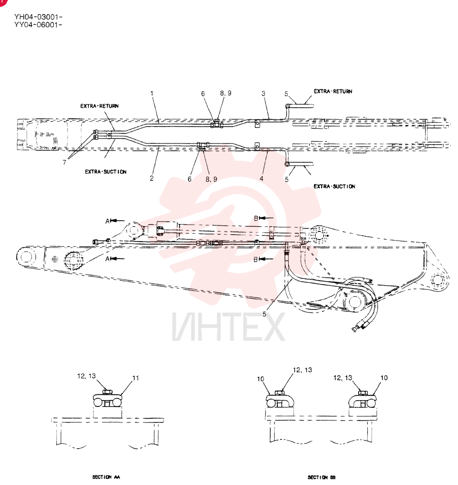 HYD LINES, ARM 2. 45M YY43H00056F1