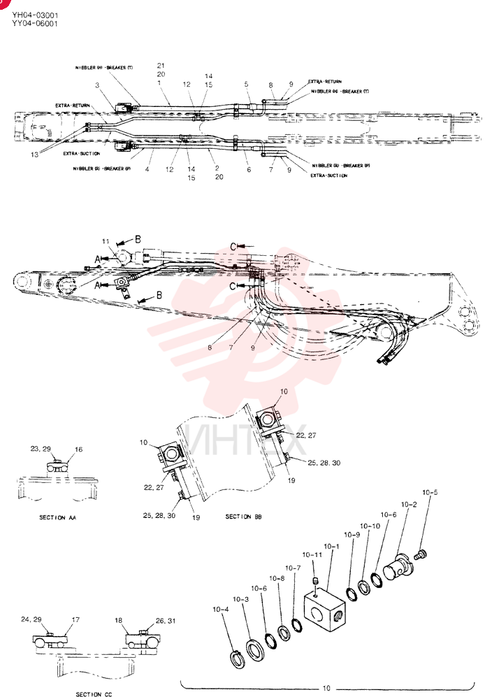 HYD LINES, ARM 2. 95M YY43H00061F1